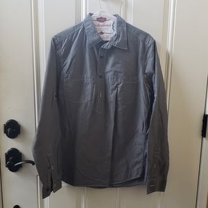 GAP Mens 100% Cotton Double Pocket Button Up Shirt Gray Size Small